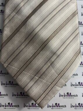 ALFANI Silk Tan Striped Tie 3.5” (Minor Flaws)